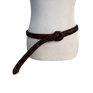 1980s 1990s Wide Multicolored Braided Leather Belt. Size Measure Goes Up To 40”